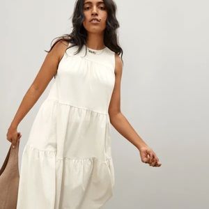 Everlane Weekend Tiered Dress in Cream XS
